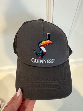 Guinness Black Cap with Colorful Toucan Embroidery